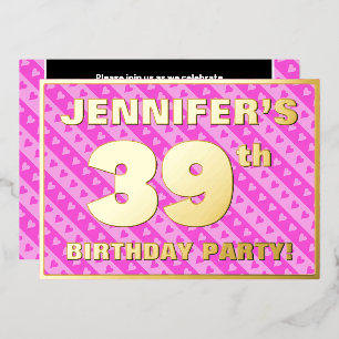39th Birthday Party — Fun Pink Hearts and Stripes