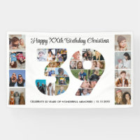 39th Birthday Party Number 39 Photo Collage