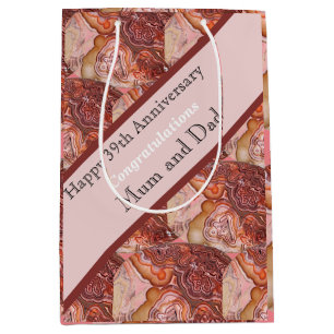 39th Wedding Anniversary Agate Card Medium Gift Bag