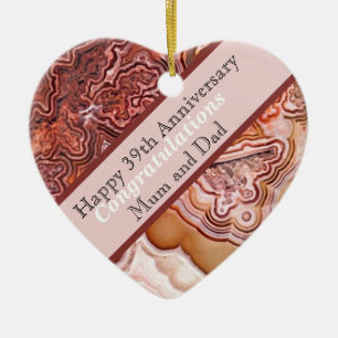 39th Wedding Anniversary Agate  Ceramic Ornament