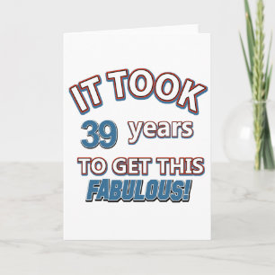 39th year birthday designs card