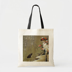 3. 雪中鴛鴦図, 若冲 Mandarin Duck in The Sn Tote Bag