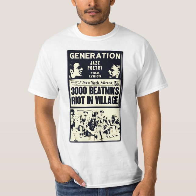 3,000 Beatniks Riot in the Village Tee (Front)