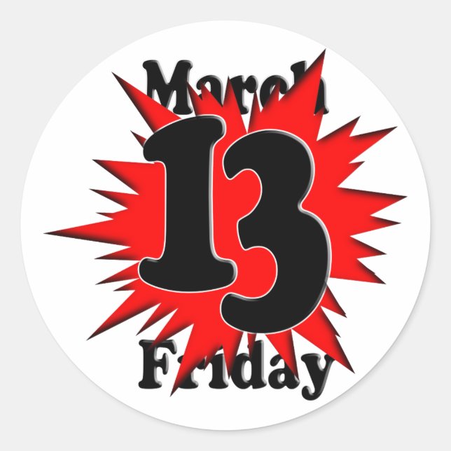3-13 Friday the 13th Classic Round Sticker (Front)