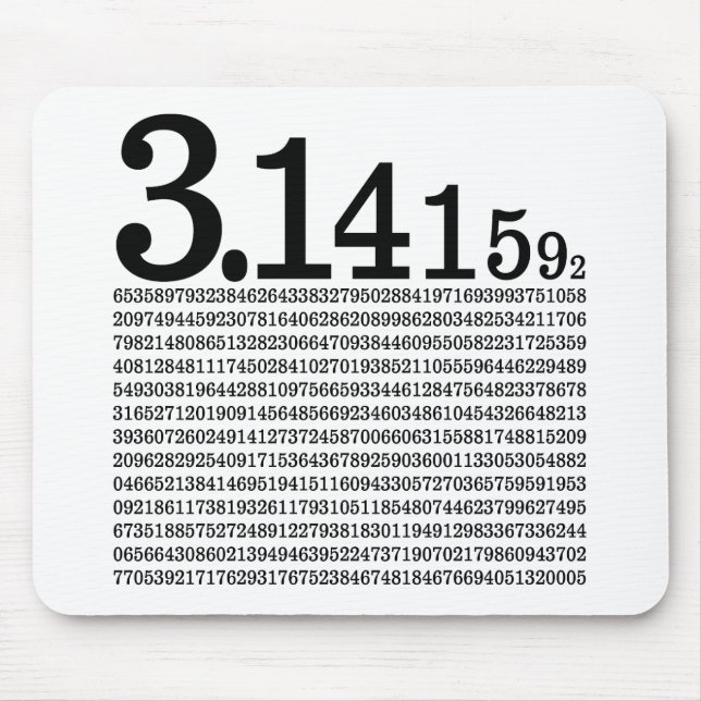 3.1415926 Pi Mouse Mat (Front)