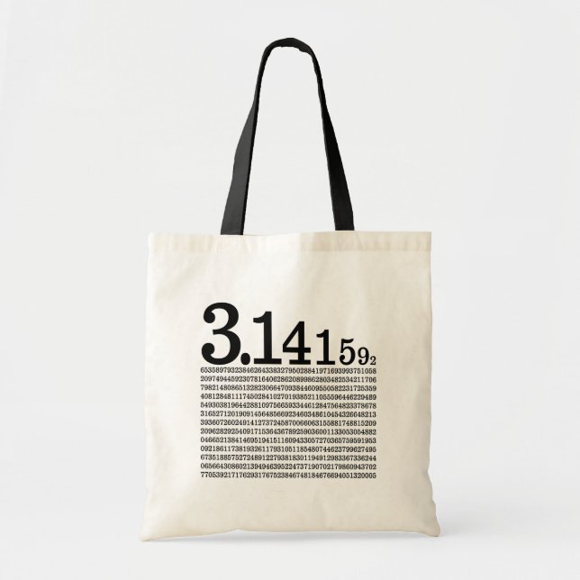 3.1415926 Pi Tote Bag (Front)