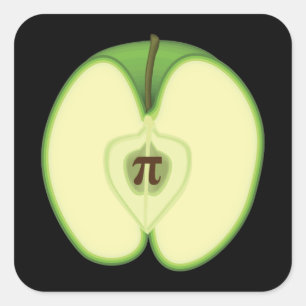 3.14 Apple Pie Pi Pun Funny Math Joke Square Sticker
