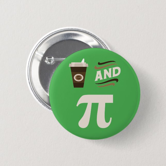 3.14 Coffee And Pie Pi Pun Funny Math Joke 6 Cm Round Badge (Front & Back)