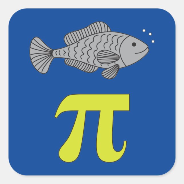3.14 Fish Pie Pi Pun Funny Math Joke Square Sticker (Front)