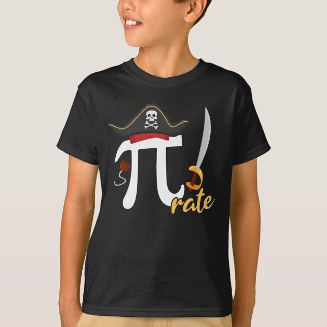 3.14 Girls Boys Pirate Pi Symbol T-Shirt (Front)
