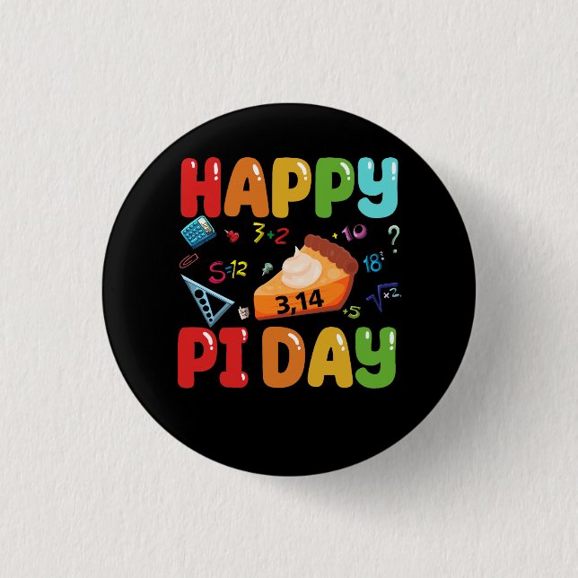 3.14 Happy Pi Day Pie Day Pi Symbol For Math Lover 3 Cm Round Badge (Front)