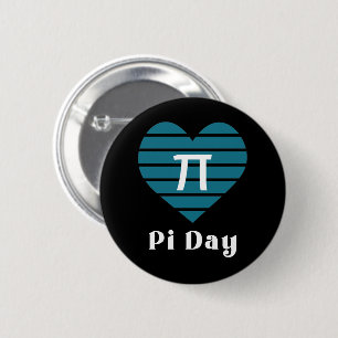 3.14 Heart Happy Pi Day 6 Cm Round Badge