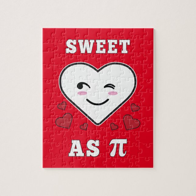3.14 Heart Sweet As Pi Funny Math Joke Jigsaw Puzzle (Vertical)