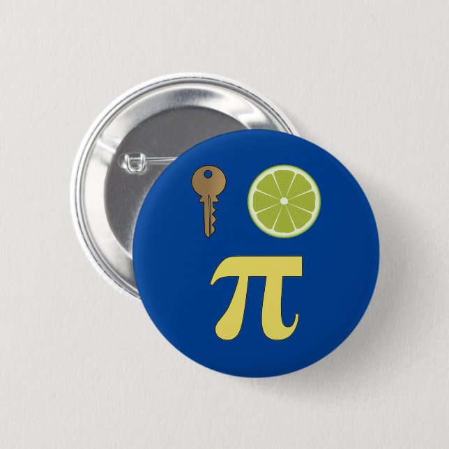 3.14 Key Lime Pie Pi Pun Funny Math Joke 6 Cm Round Badge (Front & Back)