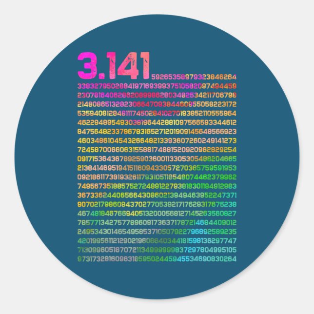 3 14 Math Physics Teacher Irrational Number 3 14 Classic Round Sticker (Front)