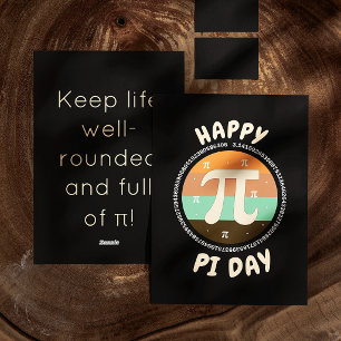 3.14 National Pi Day Design - Happy Pi Day Holiday Card