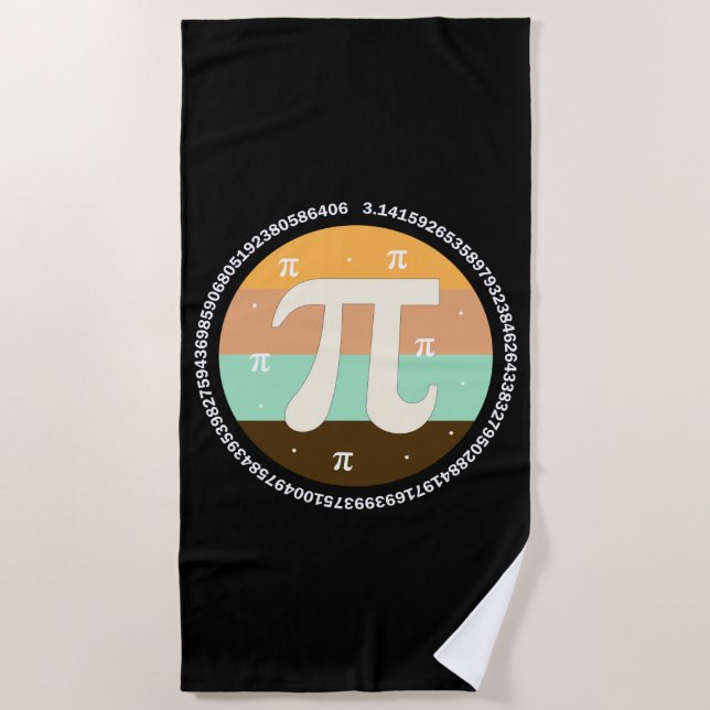 3.14 National Pi Day Design  - Pi Day Gift Idea Beach Towel (Front)