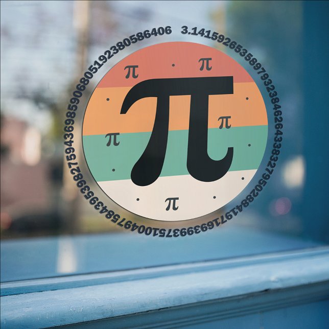 3.14 National Pi Day Design  - Pi Day Gift Idea Window Cling (Creator Uploaded)