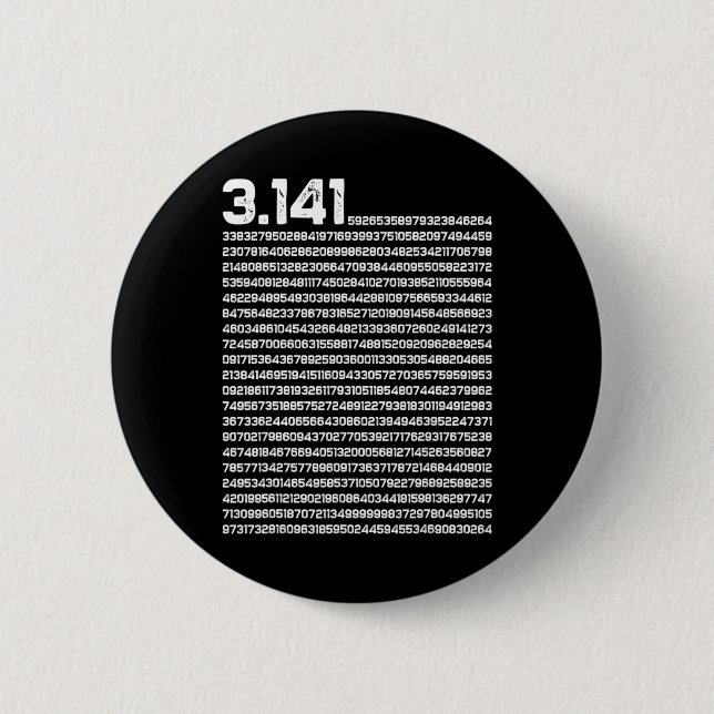 3.14 Pi Day Math Irrational Number Pi  6 Cm Round Badge (Front)