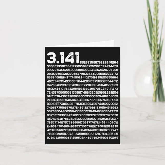 3.14 Pi Day Math Irrational Number Pi  Card (Front)