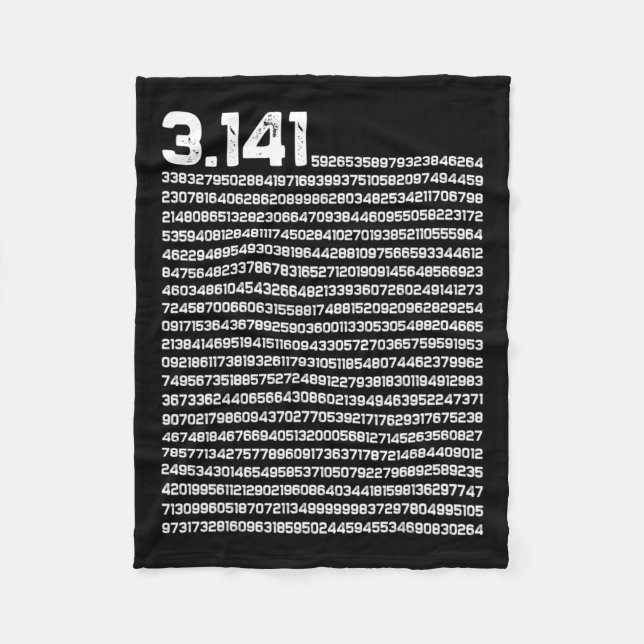 3.14 Pi Day Math Irrational Number Pi  Fleece Blanket (Front)