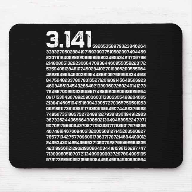 3.14 Pi Day Math Irrational Number Pi  Mouse Mat (Front)