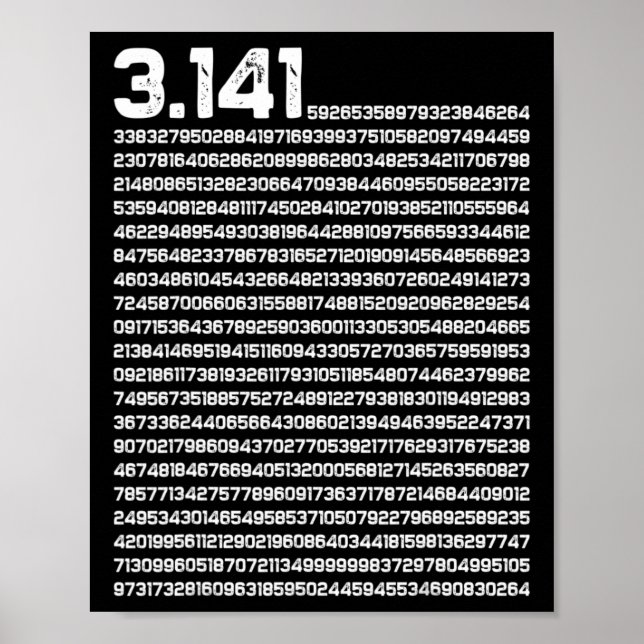3.14 Pi Day Math Irrational Number Pi  Poster (Front)
