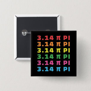 3.14 Pi Day Repeated Text 15 Cm Square Badge