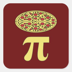 3.14 Pizza Pie Pi Pun Funny Math Joke Square Sticker