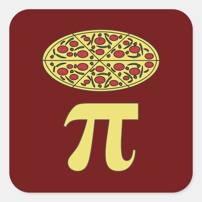 3.14 Pizza Pie Pi Pun Funny Math Joke Square Sticker (Front)