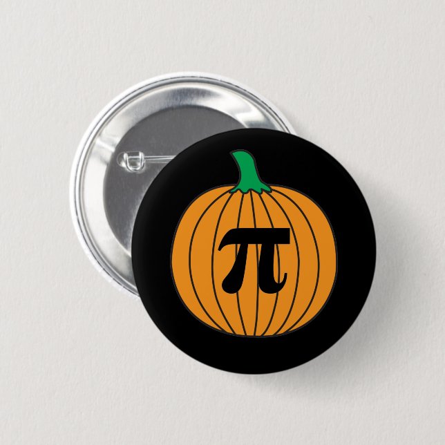 3.14 Pumpkin Pi Pun Funny Math Joke 6 Cm Round Badge (Front & Back)