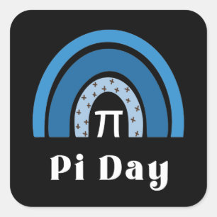 3.14 Rainbow Happy Pi Day Square Sticker
