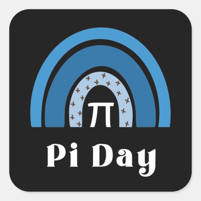3.14 Rainbow Happy Pi Day Square Sticker (Front)