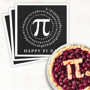 3.14 Spiral Number Happy Pi Day Black Napkin