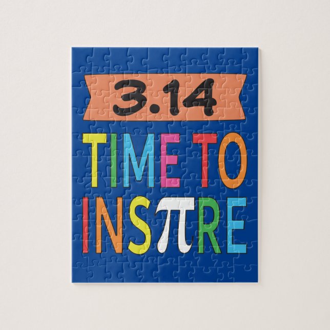 3.14 Time To Inspire Pi Pun Funny Math Joke Jigsaw Puzzle (Vertical)