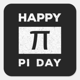 3.14 Vintage Distressed Happy Pi Day Square Sticker
