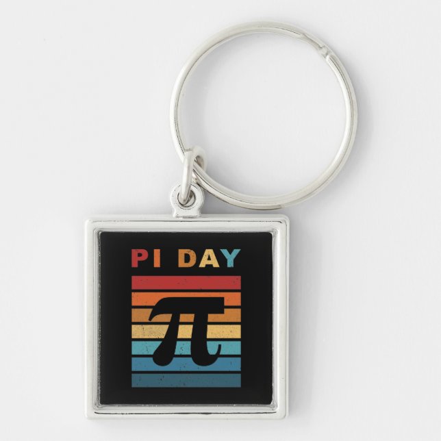 3.14 Vintage Distressed Pi Day Key Ring (Front)