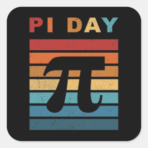 3.14 Vintage Distressed Pi Day Square Sticker