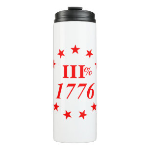 3% 1776 Stars #USAPatriotGraphics ©WhiteTigerLLC Thermal Tumbler