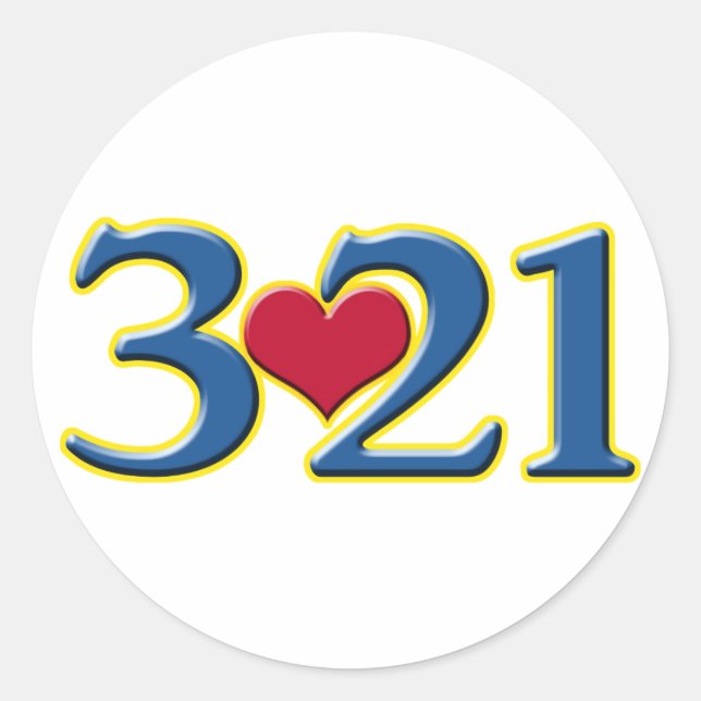 3-21 World Down Syndrome Day Classic Round Sticker (Front)