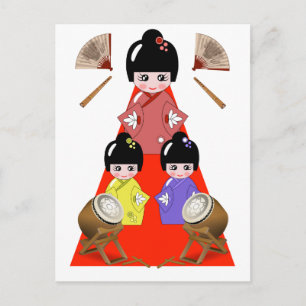 3-3 Hinamatsuri, Girls Day Japanese Doll Festival Postcard
