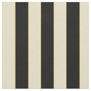 3/4" Black Off-White Stripe With Olive Accent Fabric