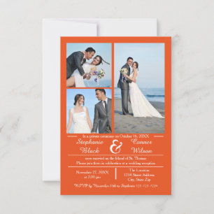 3/4 Photos Vertical Orange-3x5Wedding Announcement