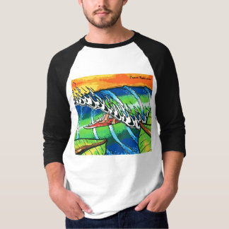 3/4 sleeve Raglan "Fire Sky Tube" T-Shirt