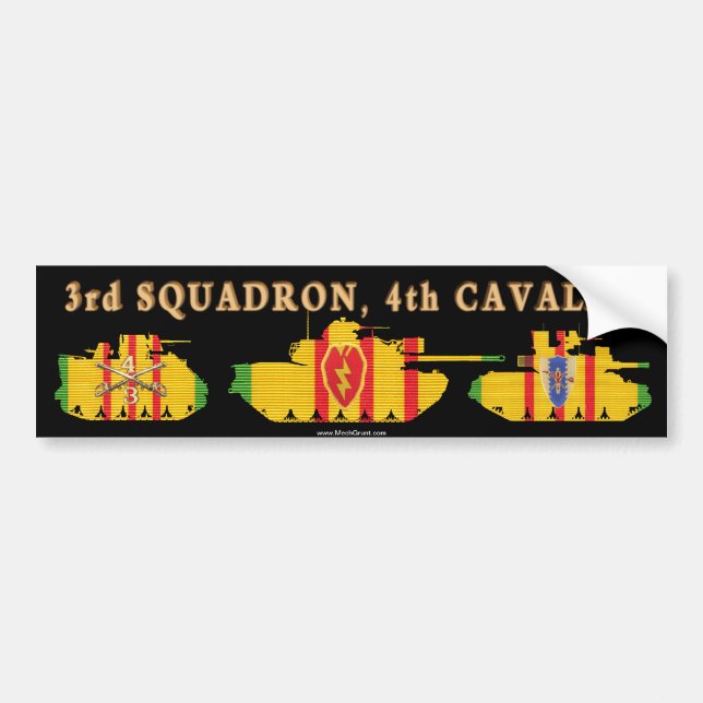 3/4th Cavalry VSR Armoured Vehicles Bumper Sticker (Front)