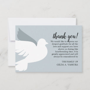 3.5"x5" Dove Funeral Thank You Card