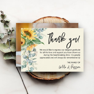 3.5"x5" Sunflower Funeral Thank You Card