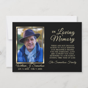 3.5"x5" Sympathy Funeral Memory THANK YOU Photo