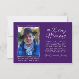 3.5"x5" Sympathy Funeral Memory THANK YOU Photo