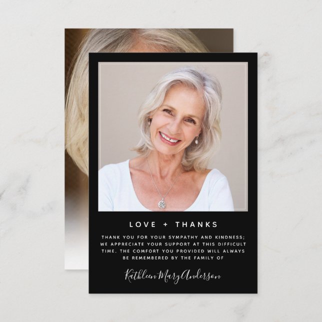 3.5"x5" Sympathy Funeral Memory THANK YOU Photo (Front/Back)